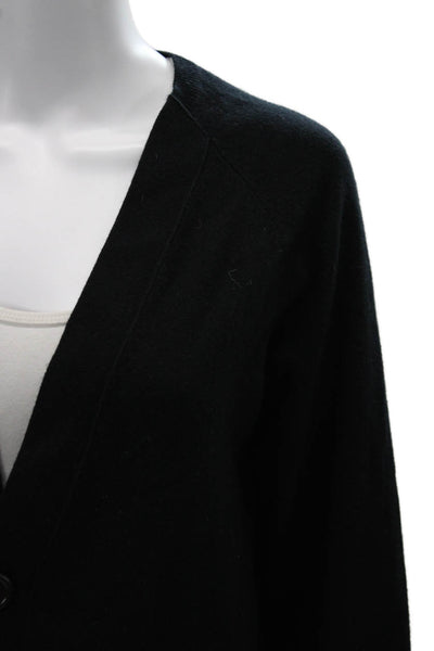 Kova & T Unisex Black 60% Cashmere 40% Cotton V-Neck Button Cardigan Size XS