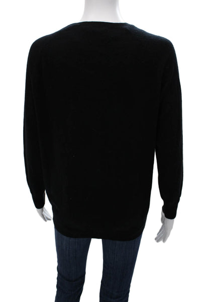 Kova & T Unisex Black 60% Cashmere 40% Cotton V-Neck Button Cardigan Size XS
