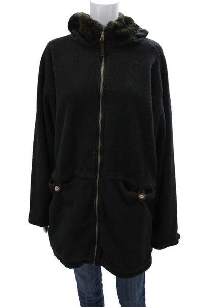 Obermeyer Womens Black Button High Neck Polyester Outdoor Jacket Size L