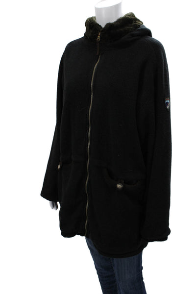 Obermeyer Womens Black Button High Neck Polyester Outdoor Jacket Size L