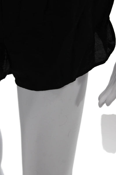 Zara Women Peasant Mini Skirt Black Modal Polyester Solid Size M