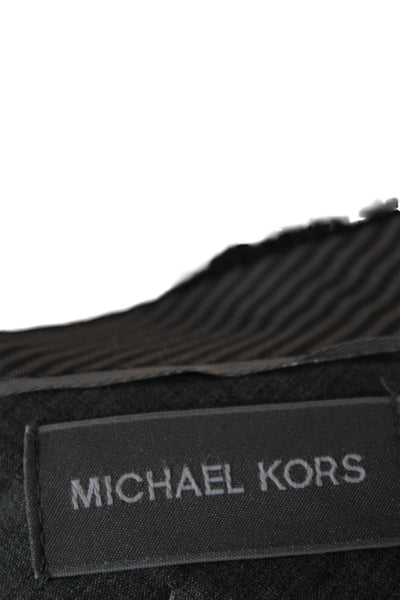 Michael Kors Men Dress Pants Dark Gray Wool Blend Checked Size 34