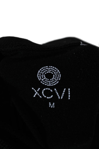 XCVI Women Capri Cropped Nylon Blend Black Leggings Size M