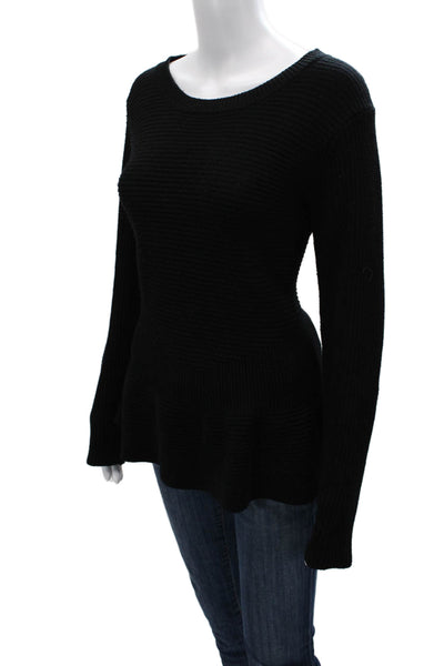 Neiman Marcus Women Pullover Sweater Black Round Neck Long Sleeve Size XL