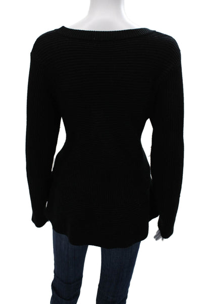 Neiman Marcus Women Pullover Sweater Black Round Neck Long Sleeve Size XL
