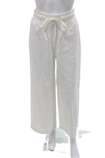 Lovewave Women Cropped White Drawstring Pants Size S