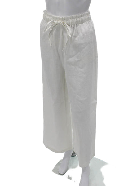 Lovewave Women Cropped White Drawstring Pants Size S