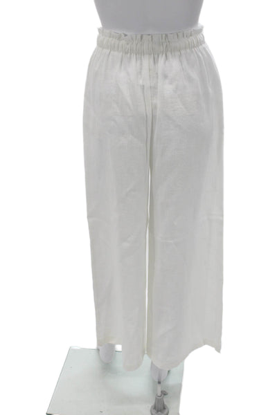Lovewave Women Cropped White Drawstring Pants Size S