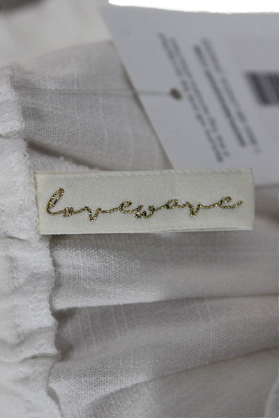 Lovewave Women Cropped White Drawstring Pants Size S