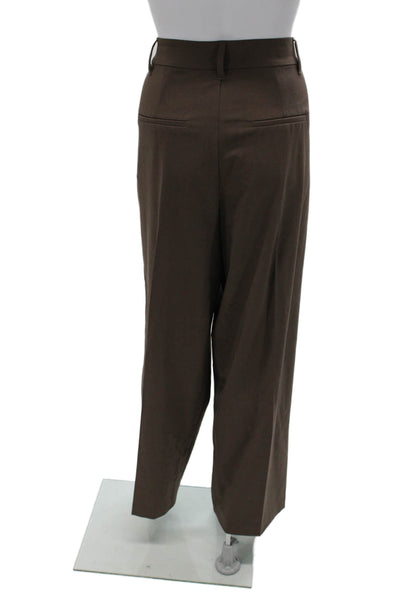 Zara Unisex Dress Pants Brown Polyester Viscose Elastane Size XS