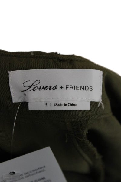 Lovers + Friends Women Cropped Dress Pants Green Linen Viscose Size S
