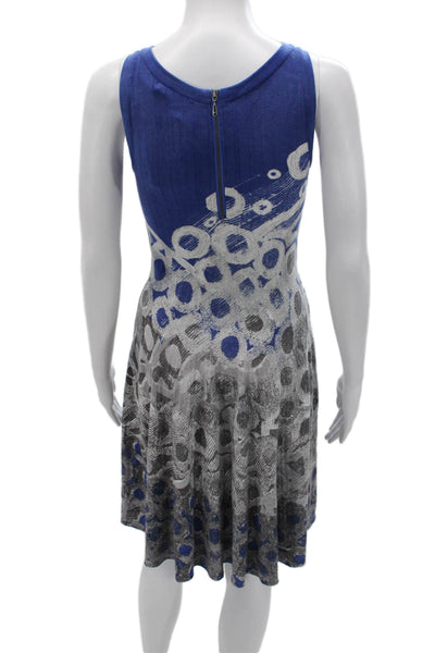 Nic + Zoe Womens Fit & Flare Tank Dress Blue Sleeveless Midi Size PP