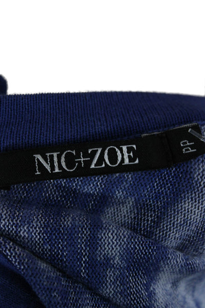 Nic + Zoe Womens Fit & Flare Tank Dress Blue Sleeveless Midi Size PP