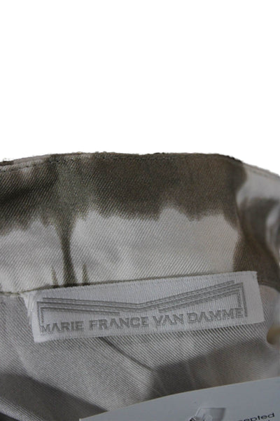 Marie France Van Damme Women Kaftan Shirt Dress Beige Silk 3/4 Sleeve Size S