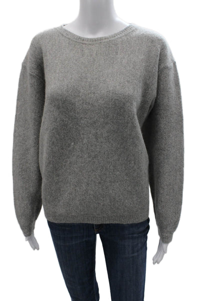 Alpaca International Womens Gray Alpaca Crew Neck Pullover Sweater Size L