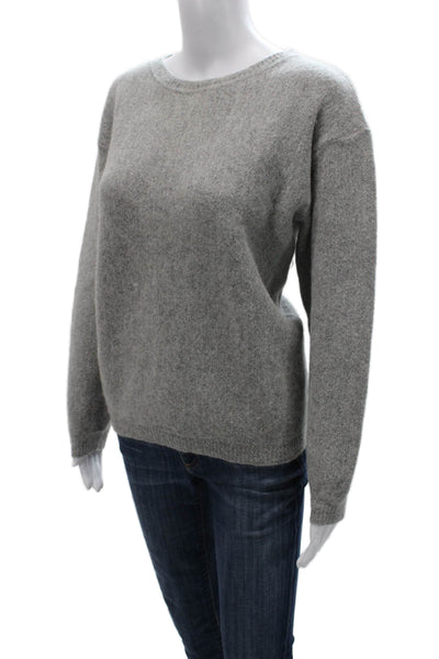 Alpaca International Womens Gray Alpaca Crew Neck Pullover Sweater Size L