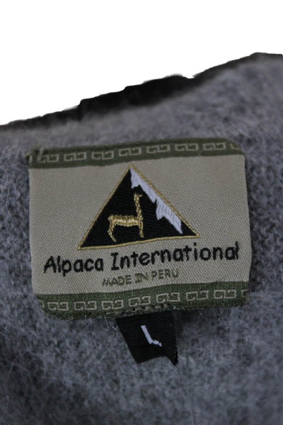 Alpaca International Womens Gray Alpaca Crew Neck Pullover Sweater Size L