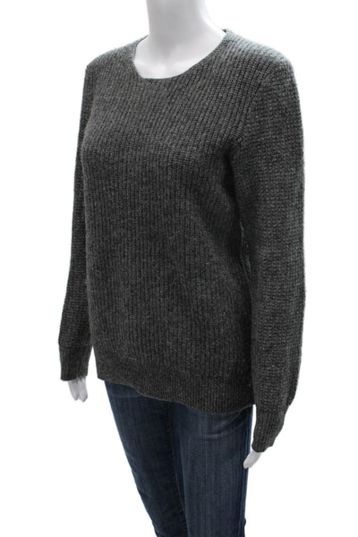 Allsaints Women Dark Gray Pullover Sweater Crew Neck 70% Wool 30% Alpaca Size S