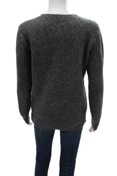 Allsaints Women Dark Gray Pullover Sweater Crew Neck 70% Wool 30% Alpaca Size S