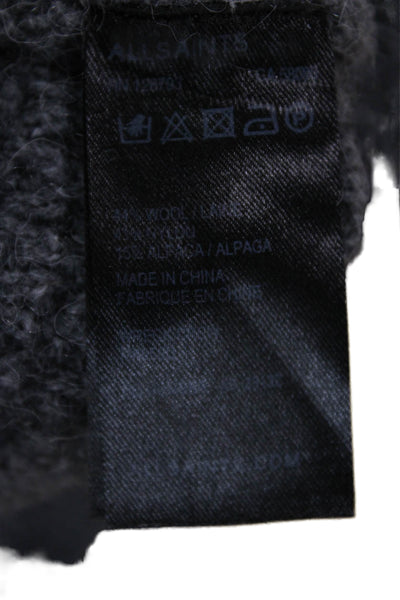Allsaints Women Dark Gray Pullover Sweater Crew Neck 70% Wool 30% Alpaca Size S