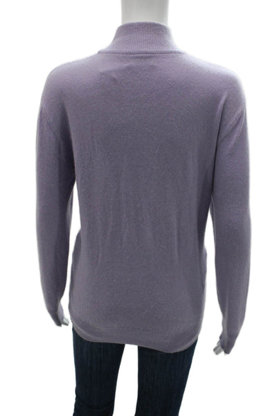 Neiman Marcus Womens Purple 100% Cashmere Mock Neck Pullover Size L