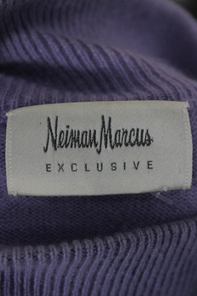 Neiman Marcus Womens Purple 100% Cashmere Mock Neck Pullover Size L