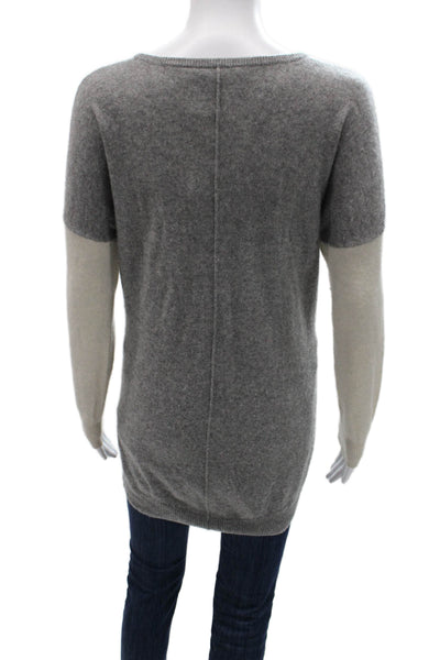 Autumn Cashmere Women Gray V-Neck Pullover Sweater Long Sleeve Size M