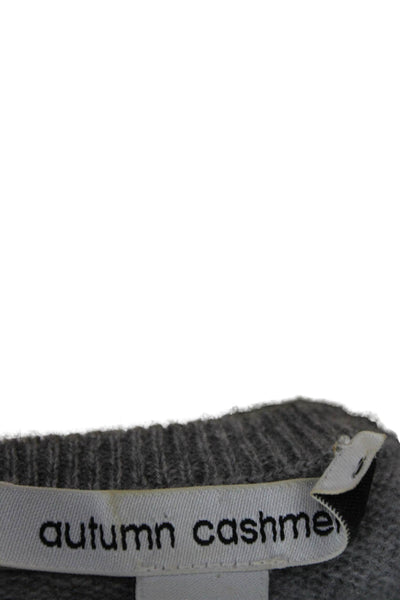 Autumn Cashmere Women Gray V-Neck Pullover Sweater Long Sleeve Size M