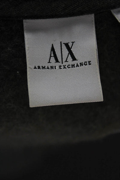 Armani Exchange Women Full Zip Sweater Dark Gray High Neck Long Sleeve Size XS
