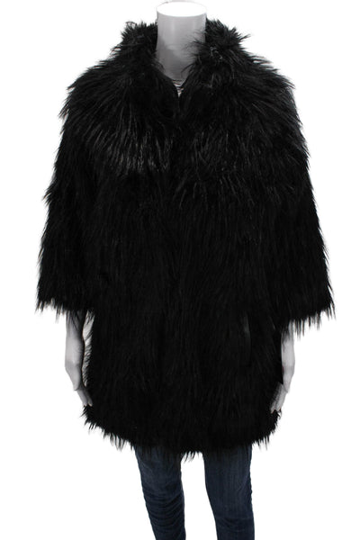 Via Spiga Women Black Gothic 3/4 Sleeve Coat Size XS
