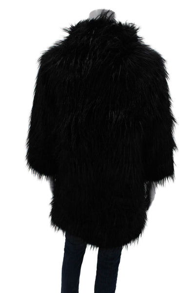 Via Spiga Women Black Gothic 3/4 Sleeve Coat Size XS