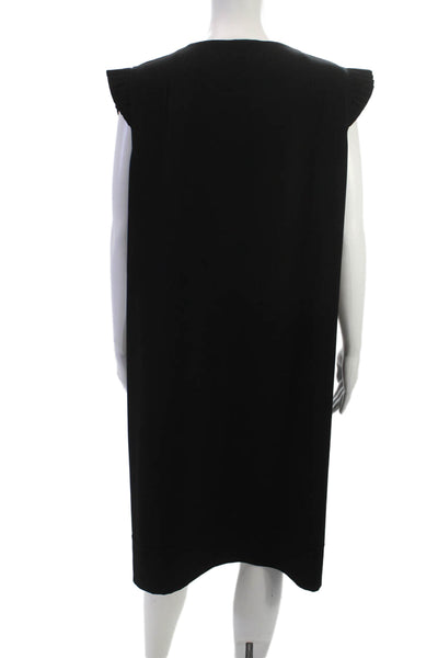 Akris Punto Women Shift Dress Black Sleeveless Knee Length Size 14