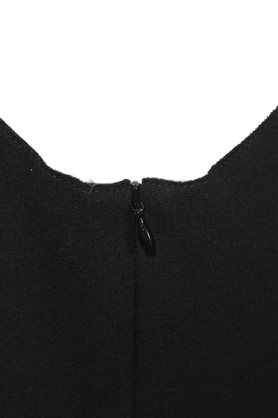 Akris Punto Women Shift Dress Black Sleeveless Round Neck Knee Length Size 14