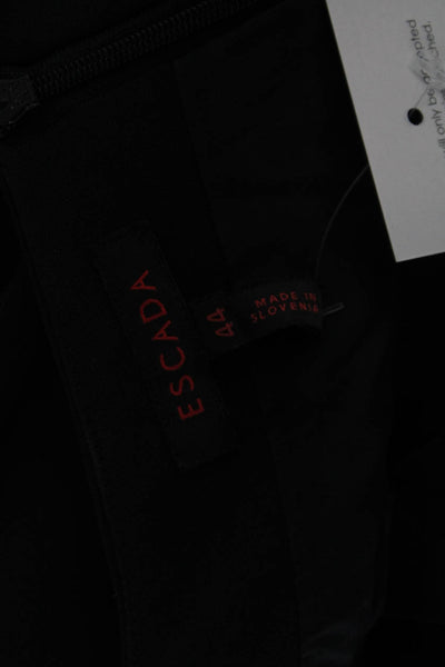 Escada Women Sheath Dress Black V-Neck Short Sleeve Knee Length Size 44