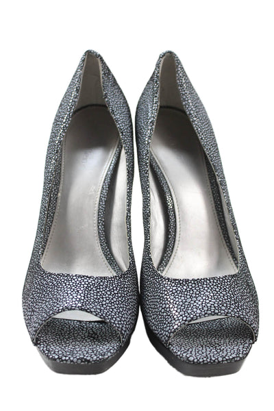 Calvin Klein Womens Cora Open Toe Pumps Blue Black Size 8.5 Medium