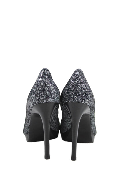 Calvin Klein Womens Cora Open Toe Pumps Blue Black Size 8.5 Medium