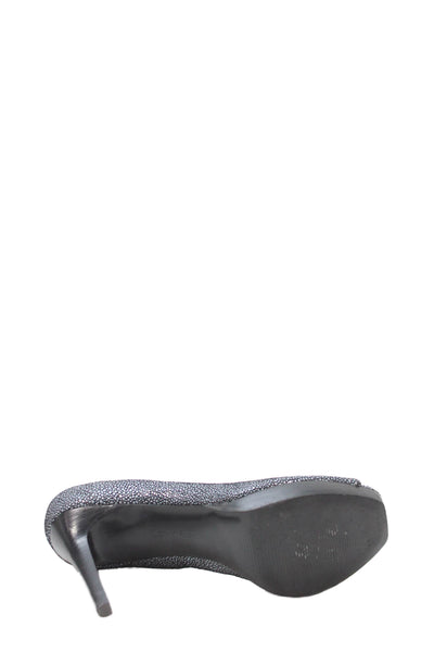 Calvin Klein Womens Cora Open Toe Pumps Blue Black Size 8.5 Medium
