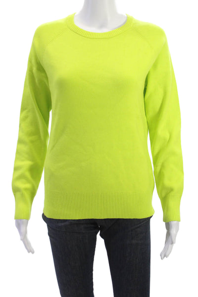 French Connection Womens Yellow Cashmere Crewneck Pullover Sweater Size XL