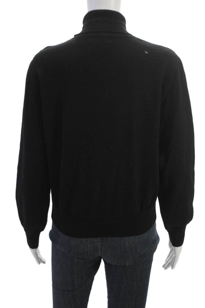 Liz Claiborne Women Black Merino Wool Turtleneck Pullover Sweater Size S