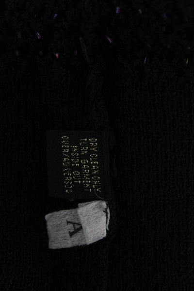 Dana Buchman Womens Cardigan Sweater Black V-Neck Long Sleeve Size M