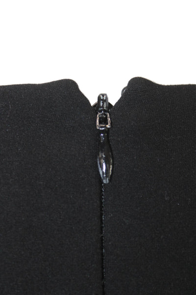 J Crew Women Sheath Dress Black V Neck Long Sleeve Knee Length Size 4