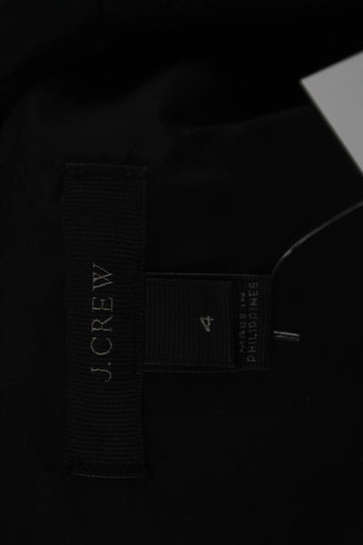 J Crew Women Sheath Dress Black V Neck Long Sleeve Knee Length Size 4
