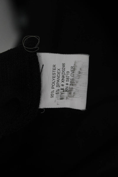 Ny Collection Womens A-Line Fit & Flare V-Neck 3/4 Sleeve Black Dress Size M