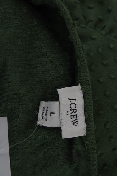 J Crew Women Shift Dress Army Green Knee Length Round Neck Size L