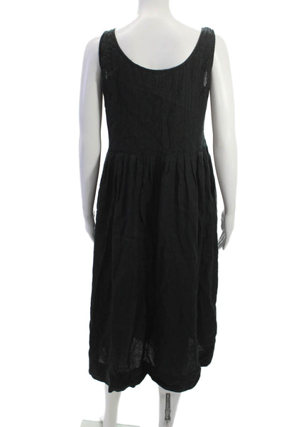 Banana Republic Women Tank Dress Black Silk Sleeveless Neck Mid-Calf Size S