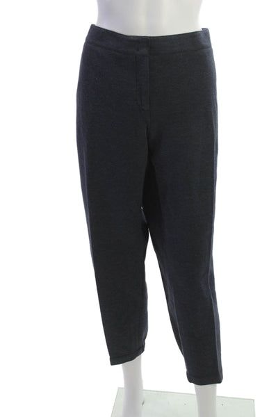 Akris Punto Women Ankle Cropped Dark Blue Pants Size 14