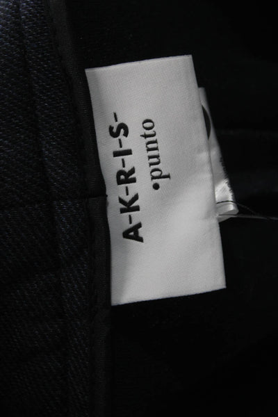 Akris Punto Women Ankle Cropped Dark Blue Pants Size 14