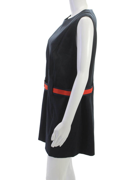 Akris Punto Women Shift Mini Dress Black Sleeveless Round Neck Size 16