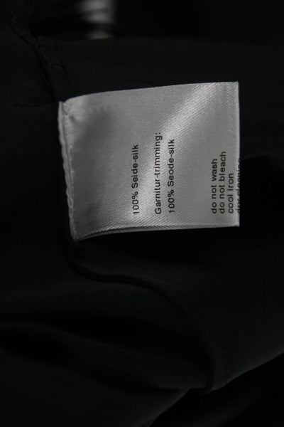 Akris Punto Women Sleeveless Silk Tank Black Round Neck Hook Eye Size 14