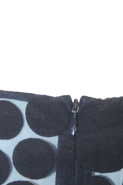 Akris Punto Women Tunic Black Polka Dot Sleeveless Zip Round Neck Size 16